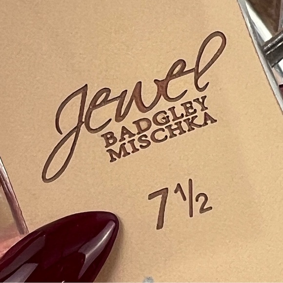 Jewel Badgley Mischka Silver Rhinestone High Heels Size 7.5 - Picture 7 of 16